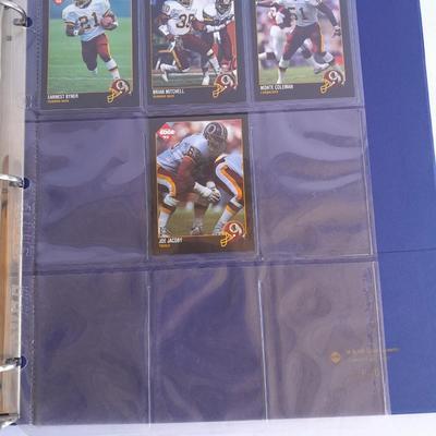 Football Trading cards, 3 ring binder with over 20 pages and Premier edition star cards Playing cards
