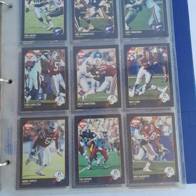 Football Trading cards, 3 ring binder with over 20 pages and Premier edition star cards Playing cards