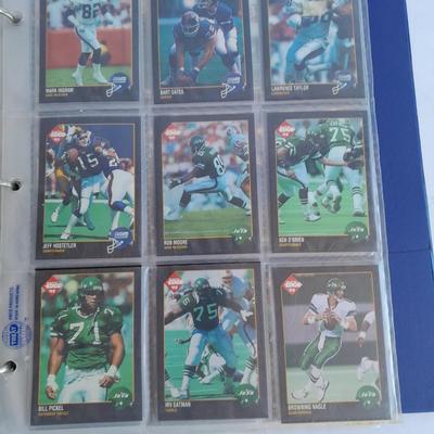 Football Trading cards, 3 ring binder with over 20 pages and Premier edition star cards Playing cards