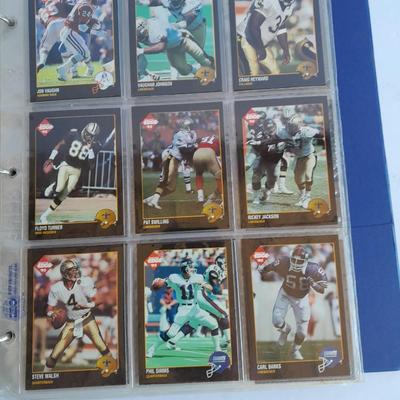 Football Trading cards, 3 ring binder with over 20 pages and Premier edition star cards Playing cards