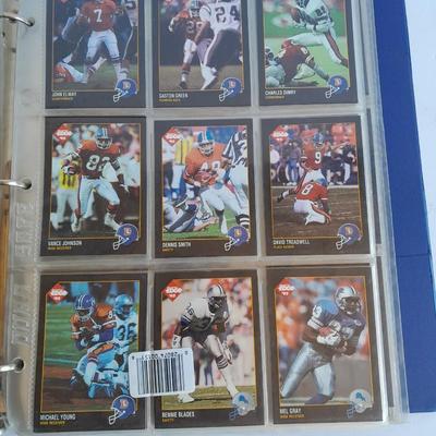 Football Trading cards, 3 ring binder with over 20 pages and Premier edition star cards Playing cards