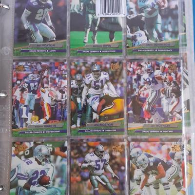 3 ring binder of Football cards, over 20 pages Rules of the game book, and 1970's Football stars book