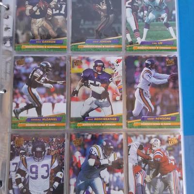3 ring binder of Football cards, over 20 pages Rules of the game book, and 1970's Football stars book