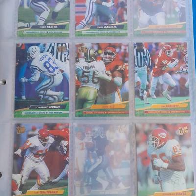 3 ring binder of Football cards, over 20 pages Rules of the game book, and 1970's Football stars book