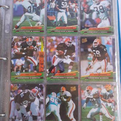 3 ring binder of Football cards, over 20 pages Rules of the game book, and 1970's Football stars book