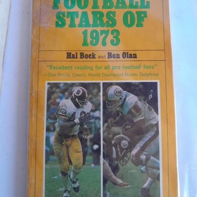 3 ring binder of Football cards, over 20 pages Rules of the game book, and 1970's Football stars book