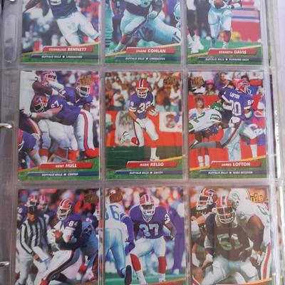 3 ring binder of Football cards, over 20 pages Rules of the game book, and 1970's Football stars book