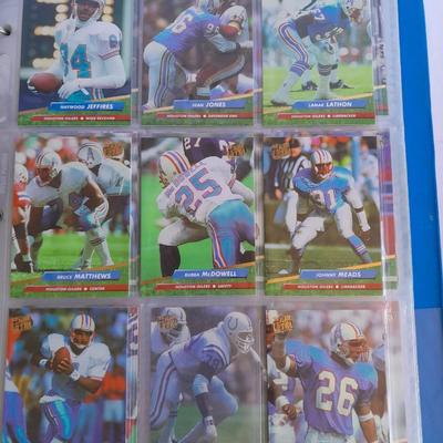 3 ring binder of Football cards, over 20 pages Rules of the game book, and 1970's Football stars book