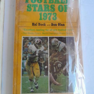 3 ring binder of Football cards, over 20 pages Rules of the game book, and 1970's Football stars book