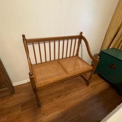 MCM Wicker bench