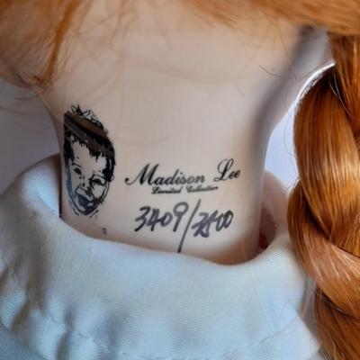 Madison Lee limited collection numbered porcelain doll 3409 with stand