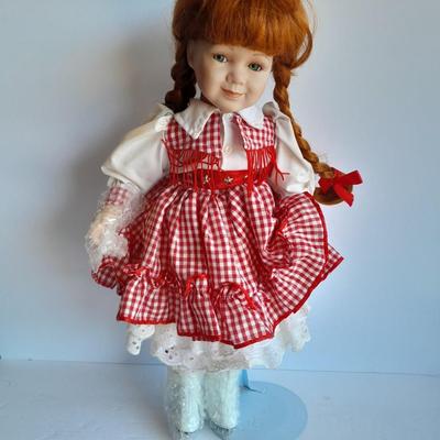 Madison Lee limited collection numbered porcelain doll 3409 with stand
