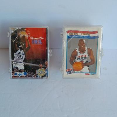 Two plastic boxes with Basketball trading cards, Shaquille O'neal and many others!