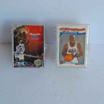 Two plastic boxes with Basketball trading cards, Shaquille O'neal and many others!