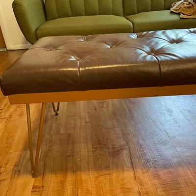 MCM Iron and Leather Bench