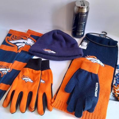 Denver Bronco's Winterwear and Insulated Mug Hats, Gloves, Scarves