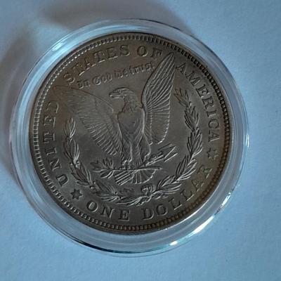 1921 Morgan Silver Dollar in blue felt case.