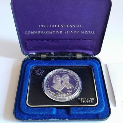 1973 Bicentennial Commemorative Silver Medal, American Revolution