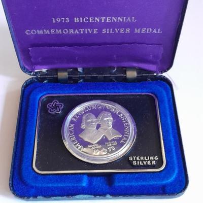 1973 Bicentennial Commemorative Silver Medal, American Revolution