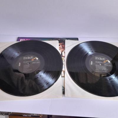 Two Elvis Presley "Legendary Concert Performances" and "Our Memories of Elvis" vinyl LP 12" Records