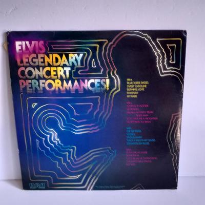 Two Elvis Presley "Legendary Concert Performances" and "Our Memories of Elvis" vinyl LP 12" Records
