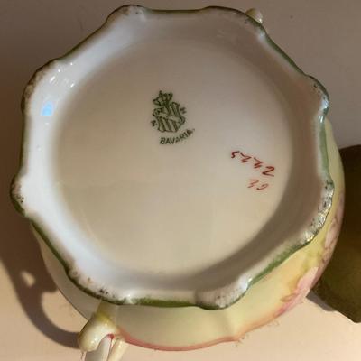Antique Bavaria Dish, Sugar Bowl and Creamer.