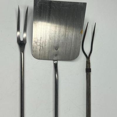 Long Handled BBQ Grilling Tool Set Spatula & Meat Forks