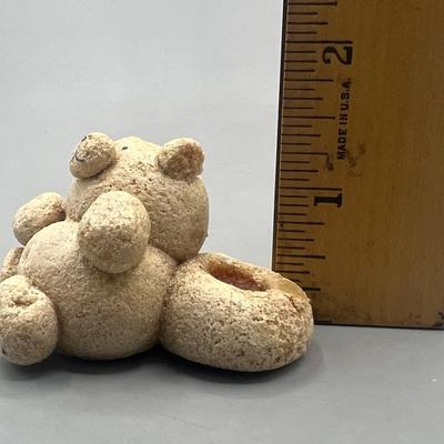 Handmade Clay Teddy Bear Candle Holder Figurine Miniature