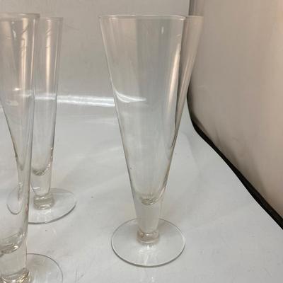 Set of 6 Clear Glass Pilsner Beer Drink Glasses