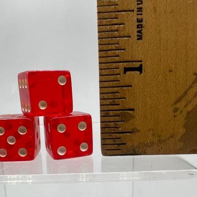 Small Vintage Red Gambling Traveling Portable Game Dice