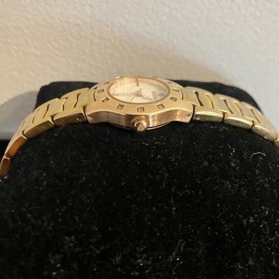 CROTON Gold Ladies Watch with Diamond Bezel and new battery