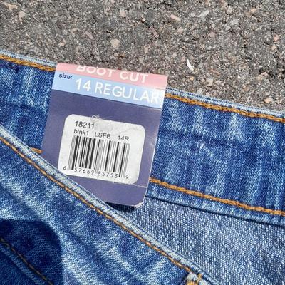 Brand new with tags Size 14 Steve & Barry's Boot Cut Dungaree's Jeans with three XL tops