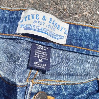 Brand new with tags Size 14 Steve & Barry's Boot Cut Dungaree's Jeans with three XL tops