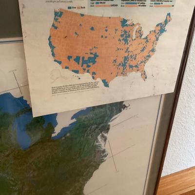 Framed Map Of The USA From Space.