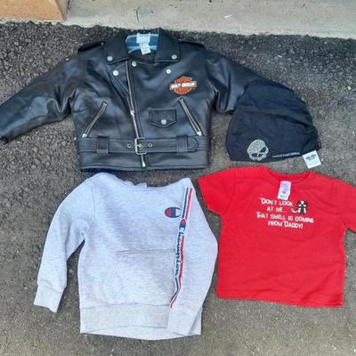 3T - 4T Boys Clothes Leather vest & Faux Harley Davidson Leather Jacket