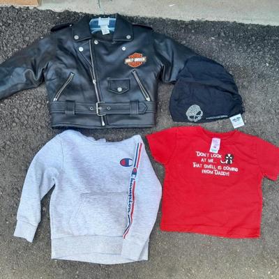 3T - 4T Boys Clothes Leather vest & Faux Harley Davidson Leather Jacket