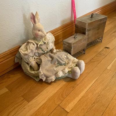 Bunny and Metal Storage Boxes.