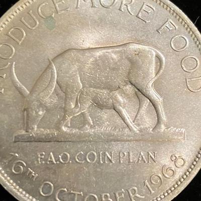 Uganda 1968 Coin 5 Shillings Silver Bank of Uganda