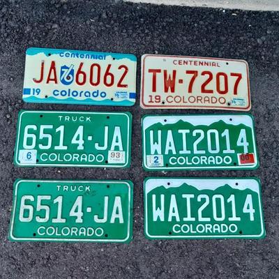 Colorado metal License Plates two 1976 Centennial plates