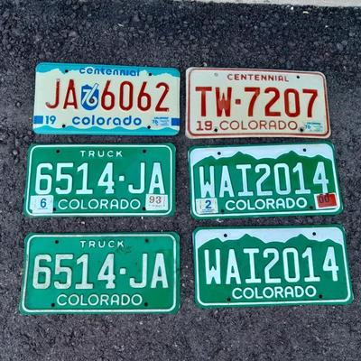 Colorado metal License Plates two 1976 Centennial plates