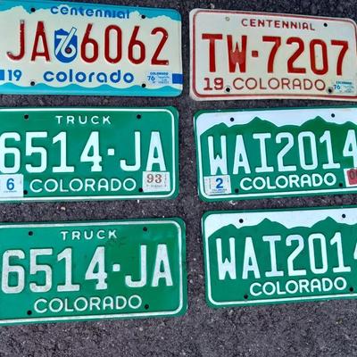 Colorado metal License Plates two 1976 Centennial plates