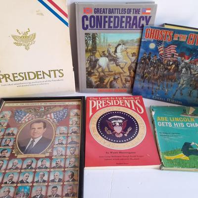 All about the United States Presidents, Books, framed picture, and Presidential Coins!