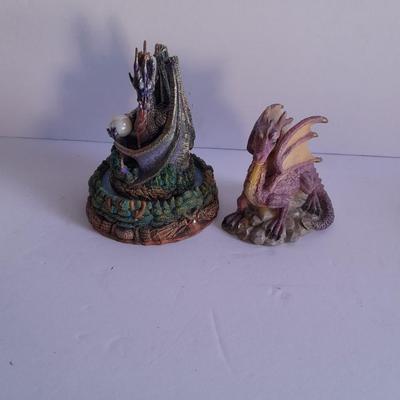 Dragons - Dragonfury hand painted Limited edition No. CP21219 and another Dragon Figure