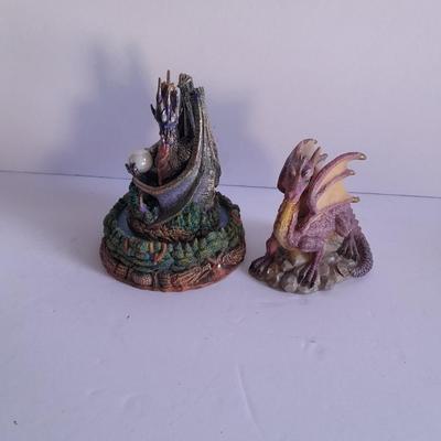 Dragons - Dragonfury hand painted Limited edition No. CP21219 and another Dragon Figure