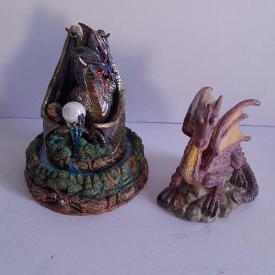 Dragons - Dragonfury hand painted Limited edition No. CP21219 and another Dragon Figure