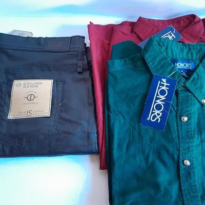 Brand new with tags Men's Golden Denim size 42 with two new Honors Medium sized shirts