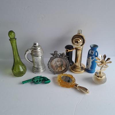 Avon collectible bottles, Item's you would find on a vanity. Mirror, vase, flower and more