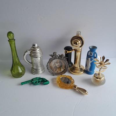 Avon collectible bottles, Item's you would find on a vanity. Mirror, vase, flower and more
