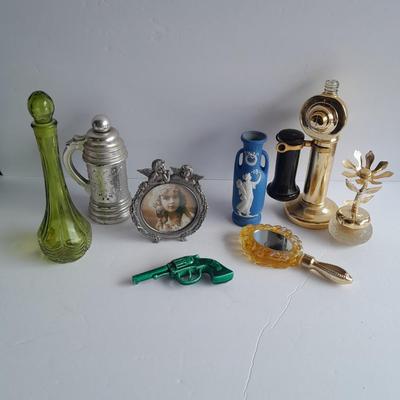 Avon collectible bottles, Item's you would find on a vanity. Mirror, vase, flower and more
