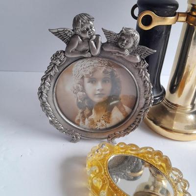 Avon collectible bottles, Item's you would find on a vanity. Mirror, vase, flower and more